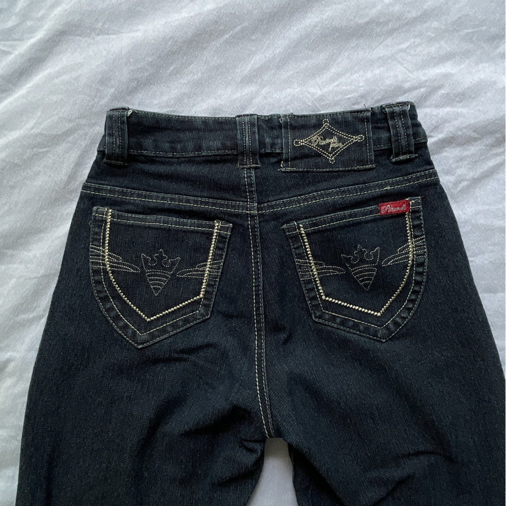 Vintage High Rise Flared Dark Wash Jeans - Picture 3 of 7